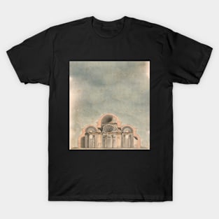 Section drawing of a multiple domed building Colour T-Shirt